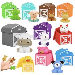 Set marionete de sortat si asociat cu animalute de la ferma, 20 piese, 3 ani+