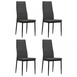 vidaXL Scaune de bucătărie, 4 buc., material textil, gri închis