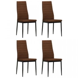 vidaXL Scaune de bucătărie, 4 buc., material textil, maro