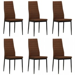 vidaXL Scaune de bucătărie, 6 buc., material textil, maro