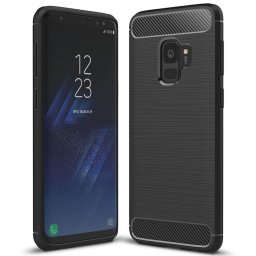 Husa Husa pentru Samsung Galaxy S9 - Techsuit Carbon Silicone - Black