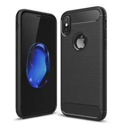 Husa Husa pentru iPhone X / XS - Techsuit Carbon Silicone - Black