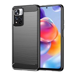 Husa Husa pentru Xiaomi Redmi Note 11 Pro+ 5G - Techsuit Carbon Silicone - Black