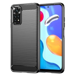 Husa Husa pentru Xiaomi Redmi Note 11 / Note 11S - Techsuit Carbon Silicone - Black