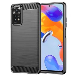 Husa Husa pentru Xiaomi Redmi Note 11 Pro 4G / Note 11 Pro 5G - Techsuit Carbon Silicone - Black
