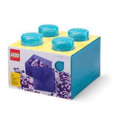 Cărămidă de depozitare 4 cu capac GLITTER TRANS ALBASTRU DESCHIS