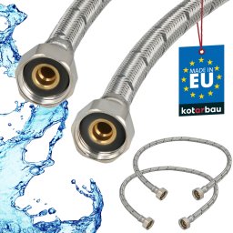 Racord flexibil pentru baterie 1/2″ împletit inox 70 cm set de 2 buc.