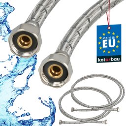 Racord flexibil pentru baterie 1/2″ împletit inox 250 cm set de 2 buc.