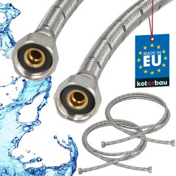 Racord flexibil pentru baterie 1/2″ împletit inox 300 cm set de 2 buc.
