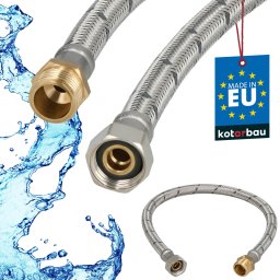 Racord flexibil pentru baterie 3/8″ piuliță-filet împletit inox 50 cm