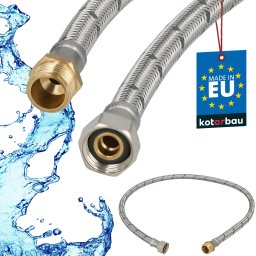 Racord flexibil pentru baterie 3/8″ piuliță-filet împletit inox 90 cm