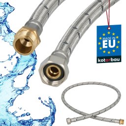 Racord flexibil pentru baterie 3/8″ piuliță-filet împletit inox 100 cm