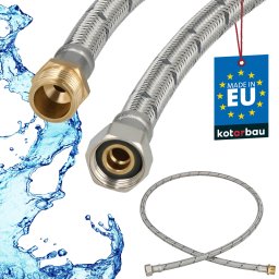 Racord flexibil pentru baterie 3/8″ piuliță-filet împletit inox 120 cm