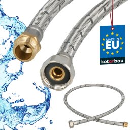 Racord flexibil pentru baterie 3/8x1/2″ piuliță-filet împletit inox 100 cm
