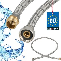 Racord flexibil pentru baterie 3/8x1/2″ piuliță-filet împletit inox 120 cm