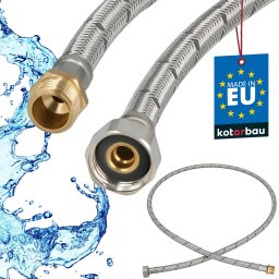 Racord flexibil pentru baterie 3/8x1/2″ piuliță-filet împletit inox 140 cm