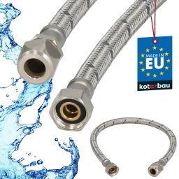 Racord flexibil pentru sisteme de presare 3/8″ împletit inox 50 cm