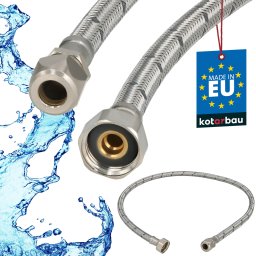 Racord flexibil pentru sisteme de presare 3/8x1/2″ împletit inox 90 cm