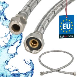 Racord flexibil pentru sisteme de presare 3/8x1/2″ împletit inox 100 cm