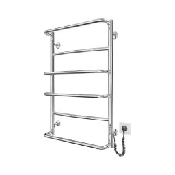 Radiator de baie tip scară LUX 105 W / 230 V, 81 x 52 cm, inox / crom lucios, cu racordare pe partea dreaptă