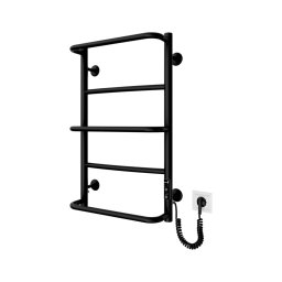 Radiator de baie tip scară LUX, 65 W / 230 V, 66 x 42 cm, inox/negru, racordare dreapta