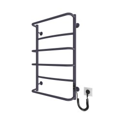 Radiator pentru baie tip scară LUX 105W/230V 81x52 cm inox/antracit, racord pe partea dreaptă