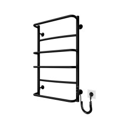 Radiator pentru baie LUX, 105 W / 230 V, 81 x 52 cm, inox/negru, cu racordare pe partea dreaptă