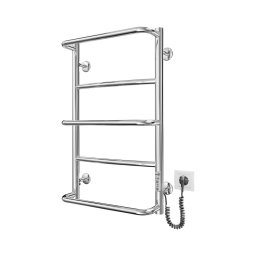 Radiator baie tip scară LUX, 65W/230V, 66 x 42 cm, inox/crom lucios, racord pe partea dreaptă