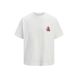JACK & JONES T-Shirt Jormaine Back Ss Crew Neck 12291780 11-4201 TCX cloud dancer