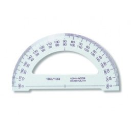 Raportor din Polistiren Transparent 180 / 100 mm, Koh-I-Noor Cristal