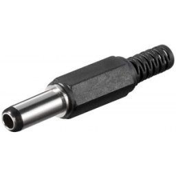 Mufa DC Tata cu Protector de Cablu 2,5 x 5,5 mm