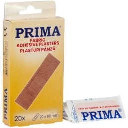Plasturi Medicali din Panza Elastica, 20 mm x 60 mm, Culoarea Pielii, Prima, 20 Bucati