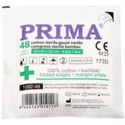 Comprese Sterile Tifon, 10 cm x 10 cm, Material Tesut, 48 Straturi/Plic, Prima, 4 Bucati