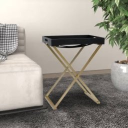 Masa pliabila, auriu si negru, 48x34x61 cm, MDF GartenMobel Dekor