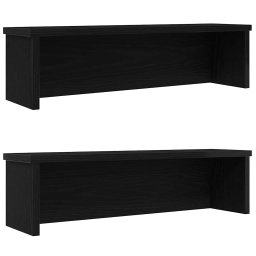 Rafturi de bucatarie stivuibile 2 buc Negru 60x15x16 cm GartenMobel Dekor