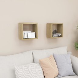 Rafturi de perete cub 2 buc. stejar sonoma 26x15x26 cm GartenMobel Dekor