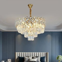 Candelabru din cristal Windsor Eleganza, auriu lucios, 8xE14, Ø39 cm