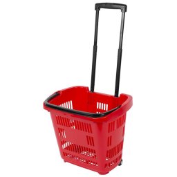 Cos de cumparaturi cu roti Racks Shopper, maner telescopic, 57 cm