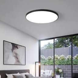 Plafoniera LED SOLIS 27 cm, 20W, lumina rece 6000K, negru mat