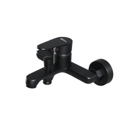 Robinet de umplere cada Leziter Colly, negru mat, montaj pe perete