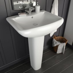 Lavoar cu piedestal, alb, 580 x 470 x 200 mm, ceramica GartenMobel Dekor