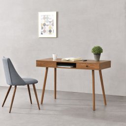Birou Habo cu sertar si polita, 115x48x74 cm, maro inchis, en.casa
