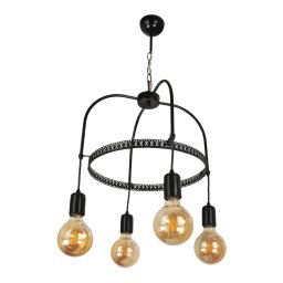 Lustra suspendata Llandudno cu 4 socluri E27, metal negru
