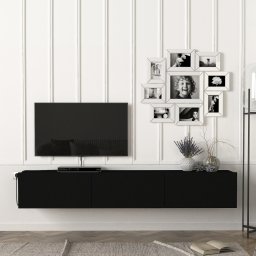 Comoda TV suspendata Vihti 180x31x29,5 cm neagra [en.casa]