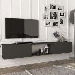 Comoda TV suspendata Paltamo 180 cm antracit, 3 compartimente