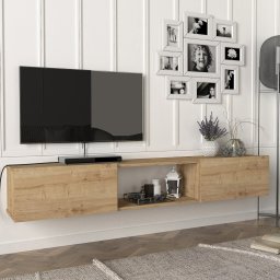 Comoda TV suspendata Paltamo 180x31x29,5 cm, stejar, [en.casa]