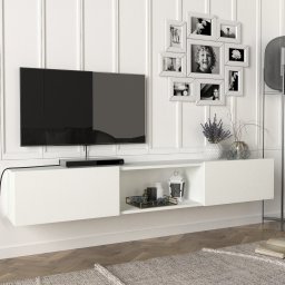 Comoda TV suspendata Paltamo, alb, 180x31x29,5 cm, [en.casa]