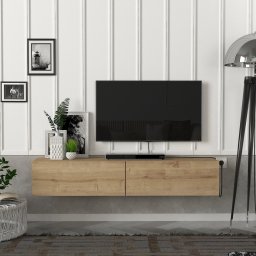 Comoda TV suspendata Toivakka 135x31x25 cm, aspect stejar, [en.casa]