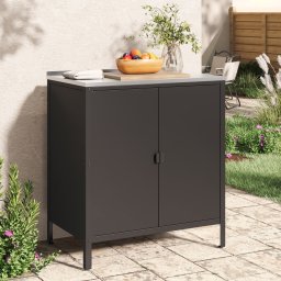 Dulap exterior Bolognano 92x80x50 cm, metal, negru mat