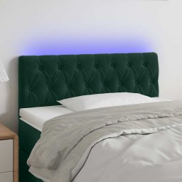 Tablie de pat cu LED, verde închis, 100x7x78/88 cm, catifea GartenMobel Dekor